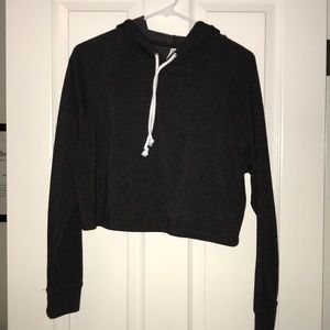 Gray cropped hoodie